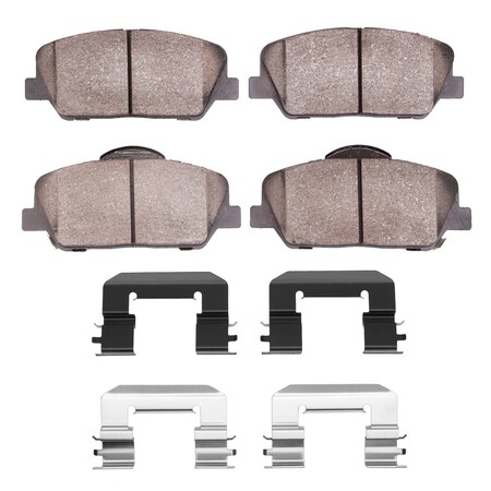 Dynamic Friction Co 5000 Advanced Brake Pads - Ceramic and Hardware Kit, Long Pad Wear, Front 1551-1413-02